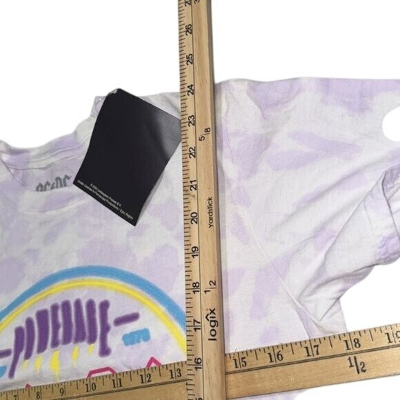 AC/DC Tie-Dye Graphic T-Shirt Small Purple Rock & Roll Band Tee 100% Cotton - Picture 6 of 6